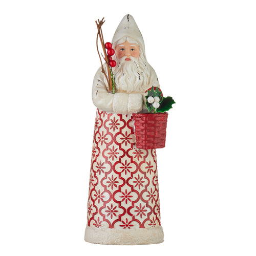 10.75" Folk Art Santa with Basket