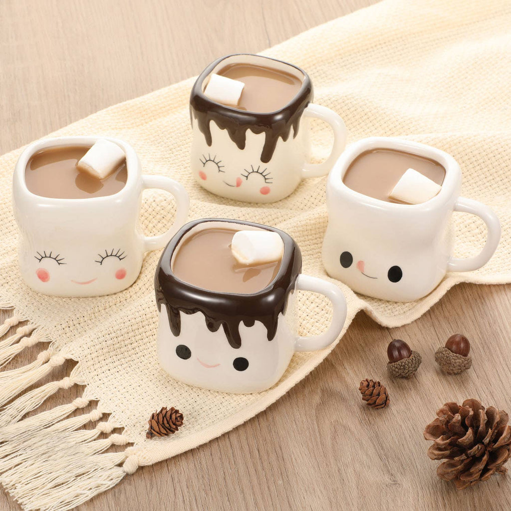 AVAFORT Marshmallow Mugs WITH Handles, SET OF FOUR