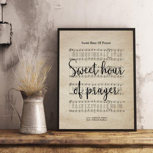 Sweet Hour of Prayer 5"x7" Hymn Print - The Curated Squirrel