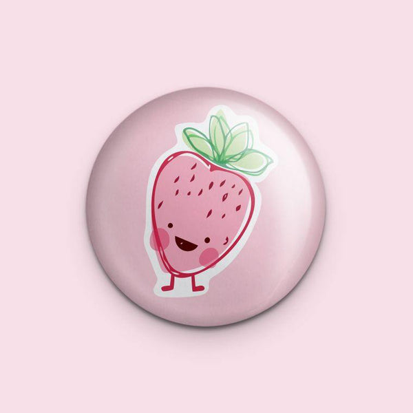 Strawberry Pin-backed button - The Curated Squirrel