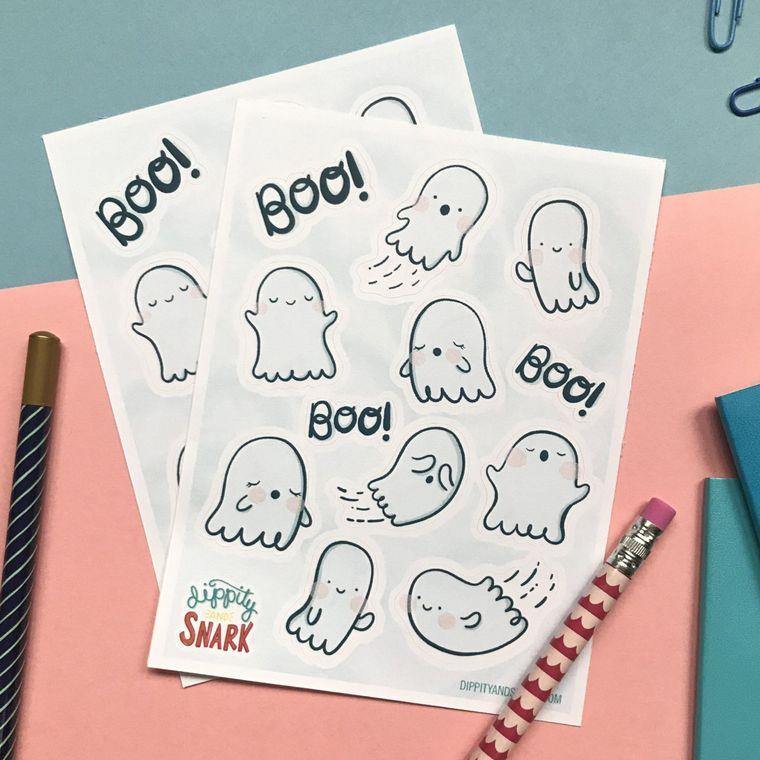 Cute Ghosts Sticker Sheets - The Curated Squirrel