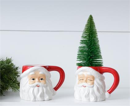 Classic Santa Mugs, Set of Two